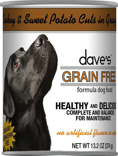 Daves Dog Grain Free Turkey and Sweet Potato Cuts in Gravy 13.2oz. (Case of 12)