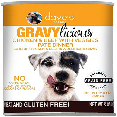 Daves Dog Grain Free Gravylicious Chicken and Beef 12 Oz (Case Of 12)