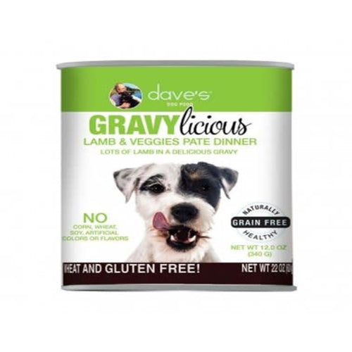 Daves Dog Grain Free Gravylicious Lamb 12 Oz (Case Of 12)