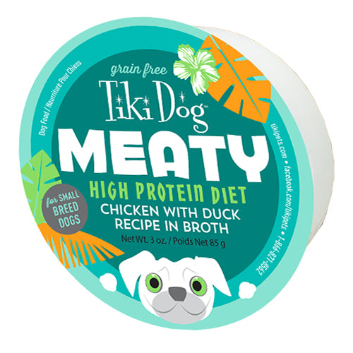 Tiki Pets Dog Mighty Chicken Duck 3 Oz.(Case Of 8)