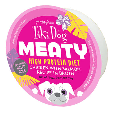 Tiki Pets Dog Mighty Chicken Salmon 3 Oz.(Case Of 8)