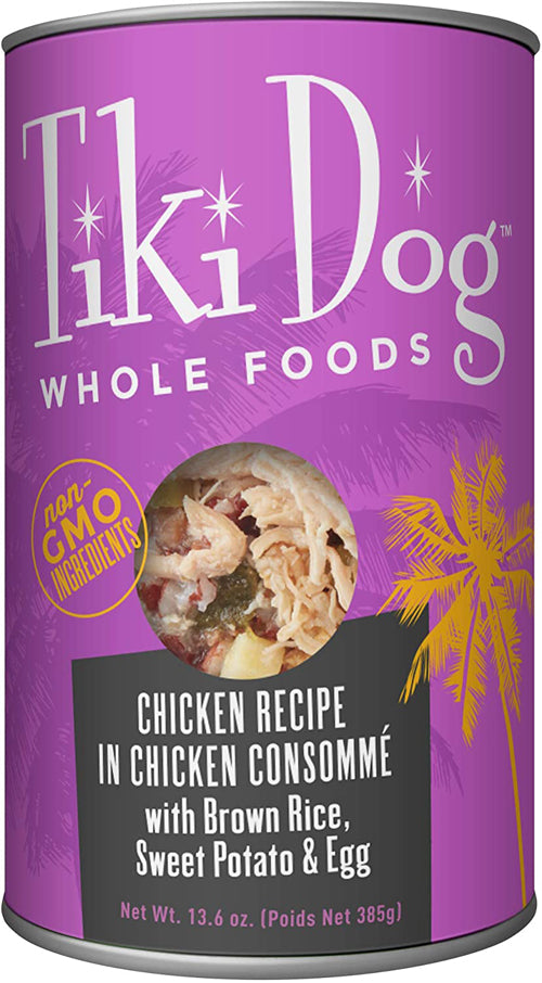 Tiki Pets Dog Whole Foods Chicken Recipe in Chicken Consomm 13.6oz. (Case Of 12)