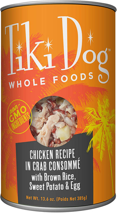 Tiki Pets Dog Whole Foods Chicken Recipe in Crab Consomm 13.6oz. (Case Of 12)