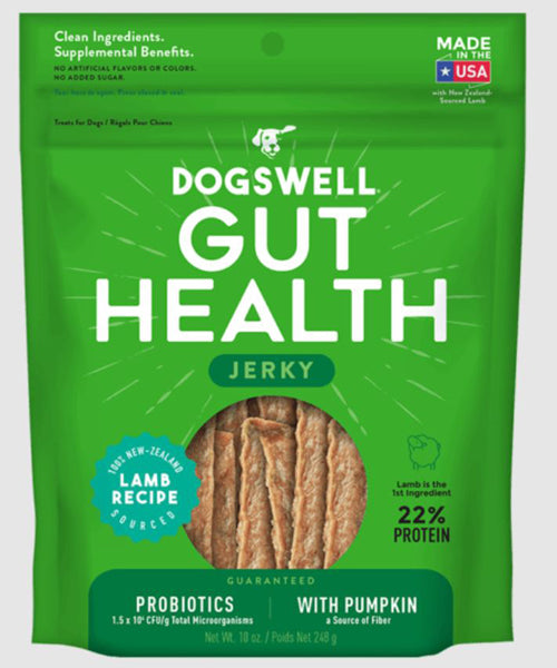 Dogswell Dog Gut Health Jerky Grain Free Lamb 10Oz