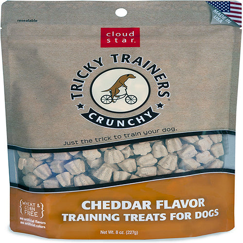 Cloud Star Crunchy Tricky Trainers Cheddar Flavor Dog Treats; 8-Oz. Bag