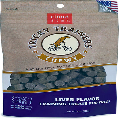 Cloud Star Chewy Tricky Trainers Liver Flavor Dog Treats; 5-Oz. Bag