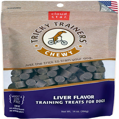 Cloud Star Chewy Tricky Trainers Liver Flavor Dog Treats; 14-Oz. Bag