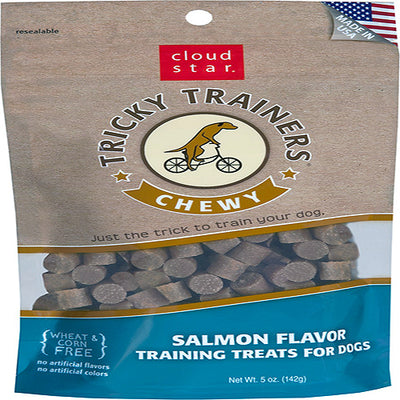 Cloud Star Chewy Tricky Trainers Salmon Flavor Dog Treats; 5-Oz. Bag