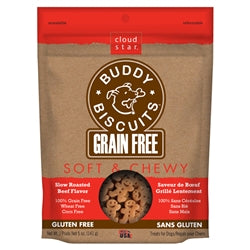 Cloud Star Grain-Free Soft and Chewy Buddy Biscuits With Slow Roasted Beef Dog Treats; 5-Oz. Bag