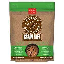 Cloud Star Grain-Free Soft and Chewy Buddy Biscuits With Rotisserie Chicken Dog Treats; 5-Oz. Bag