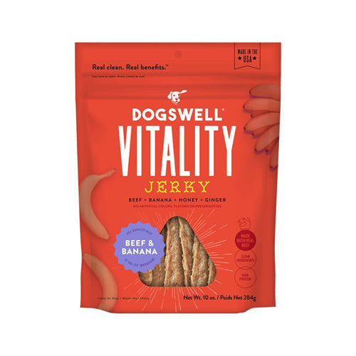 Dogswell Dog Vitality Jerky Grain Free Beef & Banana 10Oz