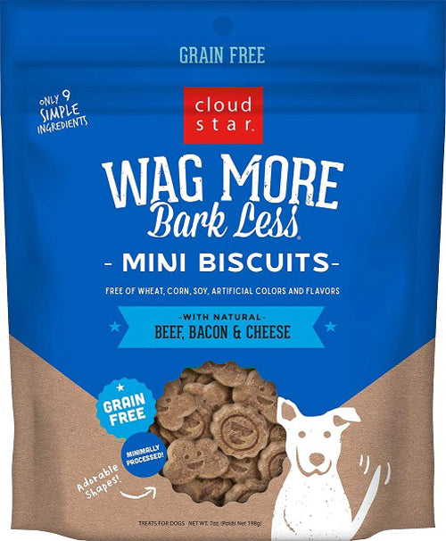 Wagmore Dog Grain Free Mini Baked Beef and Bacon 7oz.