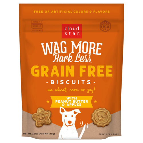 Cloudstar WAG MORE DOG GRAIN FREE PEANUT BUTTER and APPLES 2.5LB