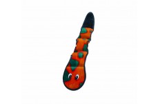 Outward Hound Invincibles Dog Toy Snake 3 Squeakers Orange-Blue Large