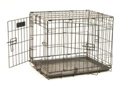 Precision Pet Products ProValu 2 Door Wire Dog Crate Hard-Sided Black 24 in