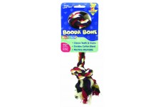 Booda 2-Knot Rope Bone Dog Toy 2 Knots Rope Bone Multi-Color Medium