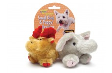 Booda Squatter Moose-Elephant Small Dog and Puppy Toy Multi-Color Small 2 Pack