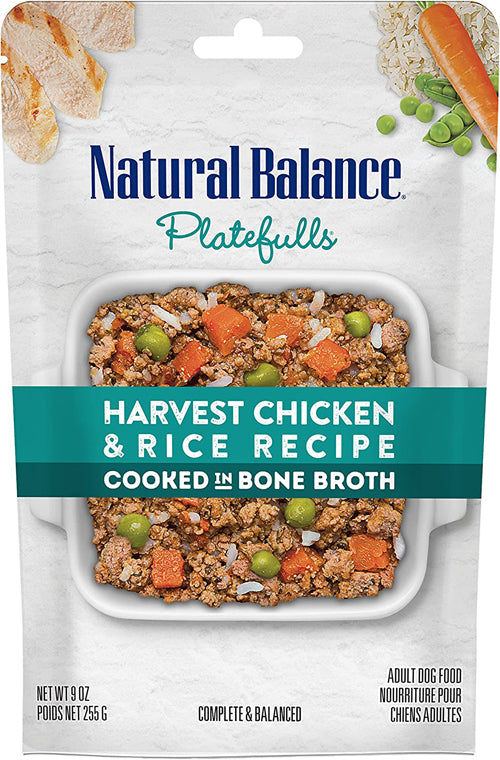 Natural Balance Pet Foods Platefulls Wet Dog Food Harvest Chicken Rice Recipe; 12ea-9 oz