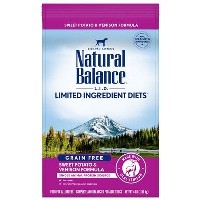 Natural Balance Pet Foods L.I.D. Sweet Potato and Venison Adult Dry Dog Food 4lbs