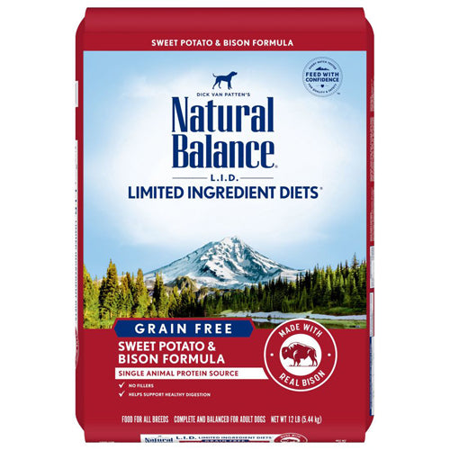 Natural Balance Pet Foods L.I.D. Sweet Potato and Bison Adult Dry Dog Food 12lbs