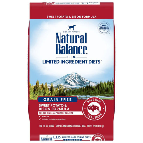 Natural Balance Pet Foods L.I.D. Sweet Potato and Bison Adult Dry Dog Food 22lbs