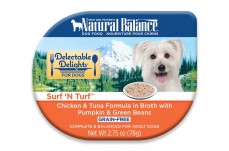 Natural Balance Pet Foods Delectable Delights Surf N Turf in Broth Dog Food 2.75 oz 24 Pack