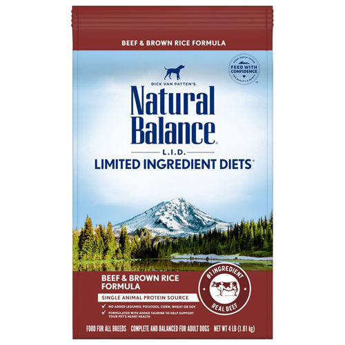 Natural Balance Pet Foods L.I.D. Beef and Brown Rice Adult Dry Dog Food 4lbs