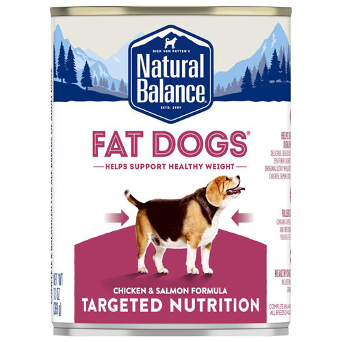 Natural Balance Pet Foods Targeted Nutrition Fat Dogs Chicken and Salmon Can Dog Food 12Ea/13 Oz