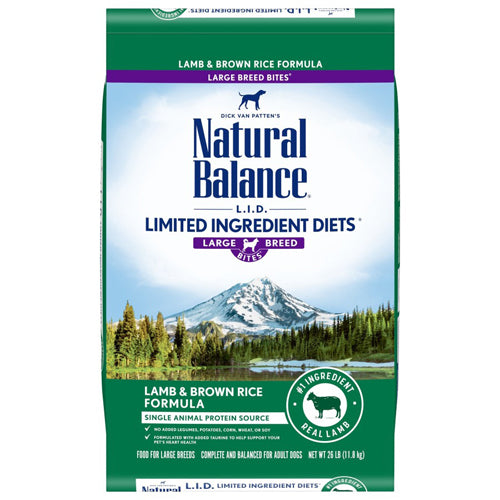 Natural Balance Pet Foods Lid Lamb and Brown Rice Large Breed Dry Dog Food 26 Lb