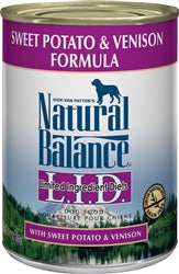 Natural Balance Pet Foods L.I.D Sweet Potato and Venison Formula Canned Dog Food 12Ea/13 Oz