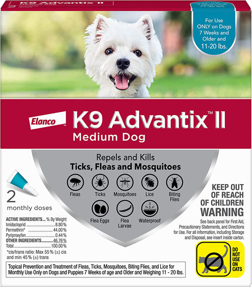 K9 Advantix II Dog Medium Teal 2-Pack