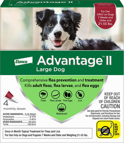 Advantage II Dog Large Red 4-Pack