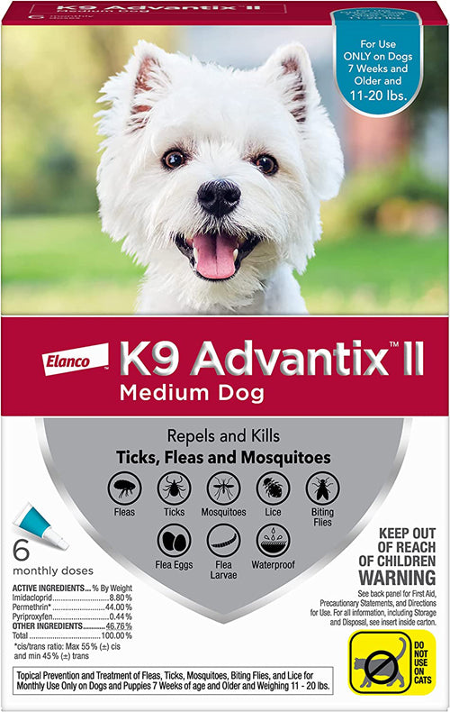 K9 Advantix II Dog Medium Teal 6-Pack