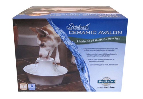 Drinkwell Ceramic Avalon Pet Fountain White