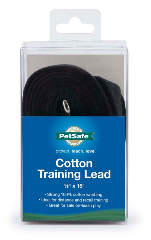 PetSafe Cotton Training Leash Black 5-8 in x 15 ft