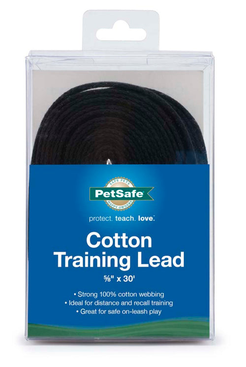 PetSafe Cotton Training Leash Black 5-8 in x 30 ft