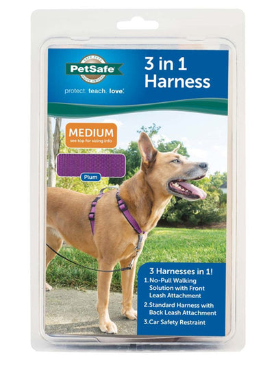 PetSafe 3in1 Dog Harness Plum Medium