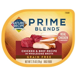 Natures Recipe Prime Blends Wet Dog Food Chicken and Beef 12Ea/2.75 Oz