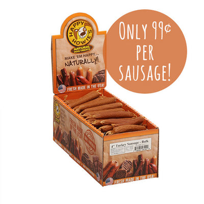 Happy Howie Dog Turkey Sausage 4 Inch 80 Pack