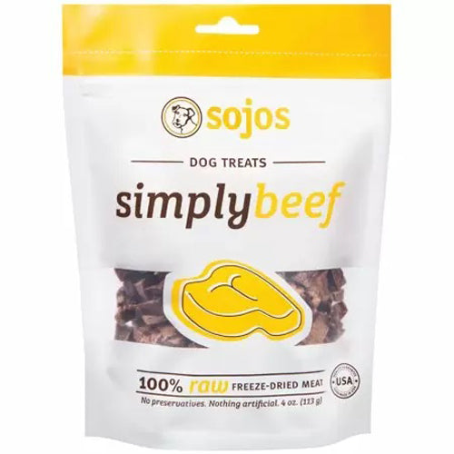 SOJOS DOG SIMPLY BEEF TREAT 4OZ