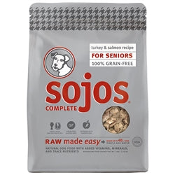 Sojos Complete Turkey and Salmon Recipe Senior Grain-Free Freeze-Dried Dehydrated Dog Food, 7 Lbs