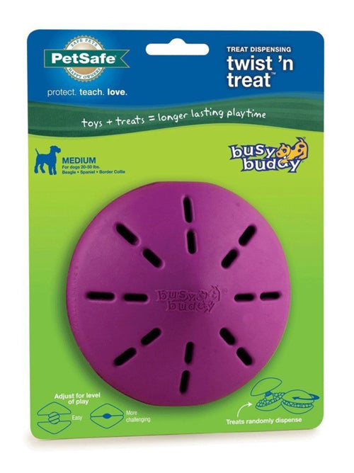 Busy Buddy Twist n Treat Toy Purple Medium