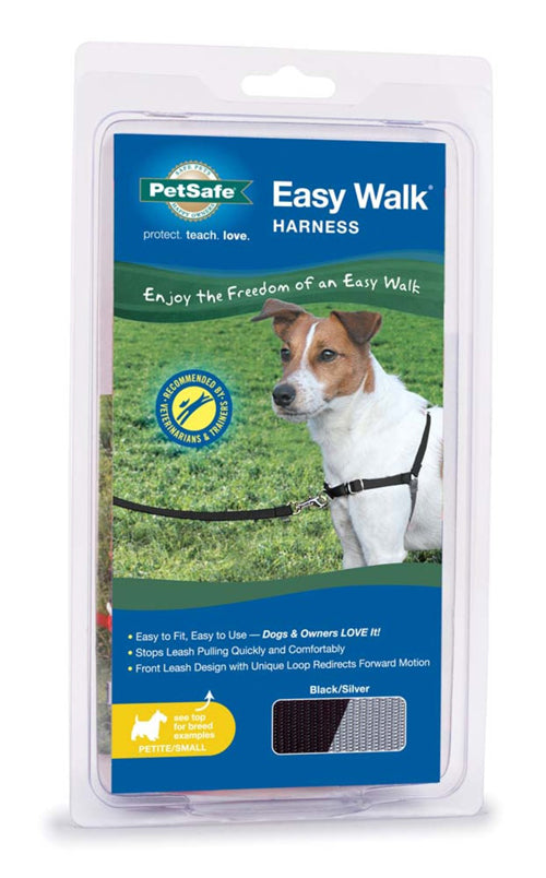 PetSafe Easy Walk Dog Harness Black; Silver Petite-Small