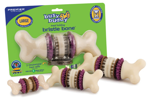 Busy Buddy Bristle Bone Chew Toy Multi-Color Medium