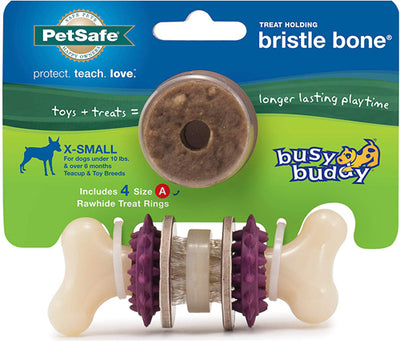 Busy Buddy Bristle Bone Chew Toy Multi-Color Extra-Small