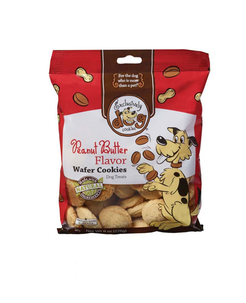 Exclusively Pet Peanut Butter Flavor Wafer Cookies Dog Treats 6 oz