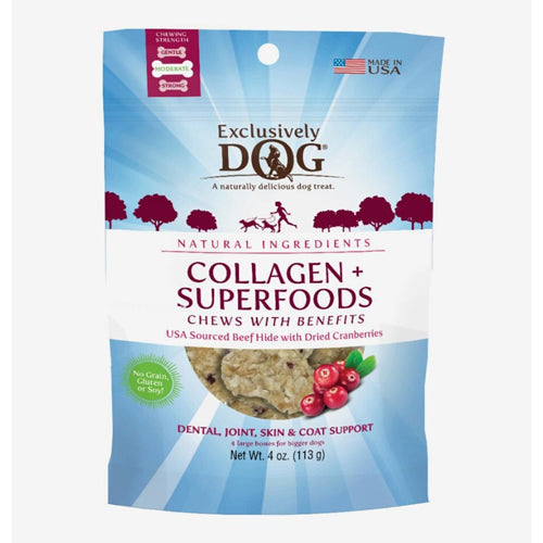 Exclusively Pet Collagen & Superfoods Chews w/Benefits Cranberry  1ea/4 oz