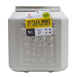 Vittles Vault Outback Paw Print Pet Food Container White 25 lb