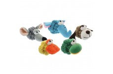 Multipet Rope Head Animals Dog Toy Assorted 4 in