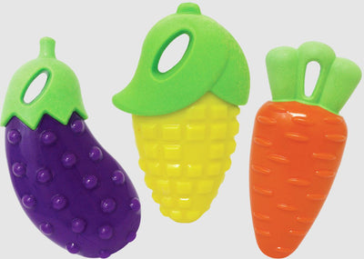 Multipet Harvesters Rubber Dog Toy Vegetables Assorted 5 in